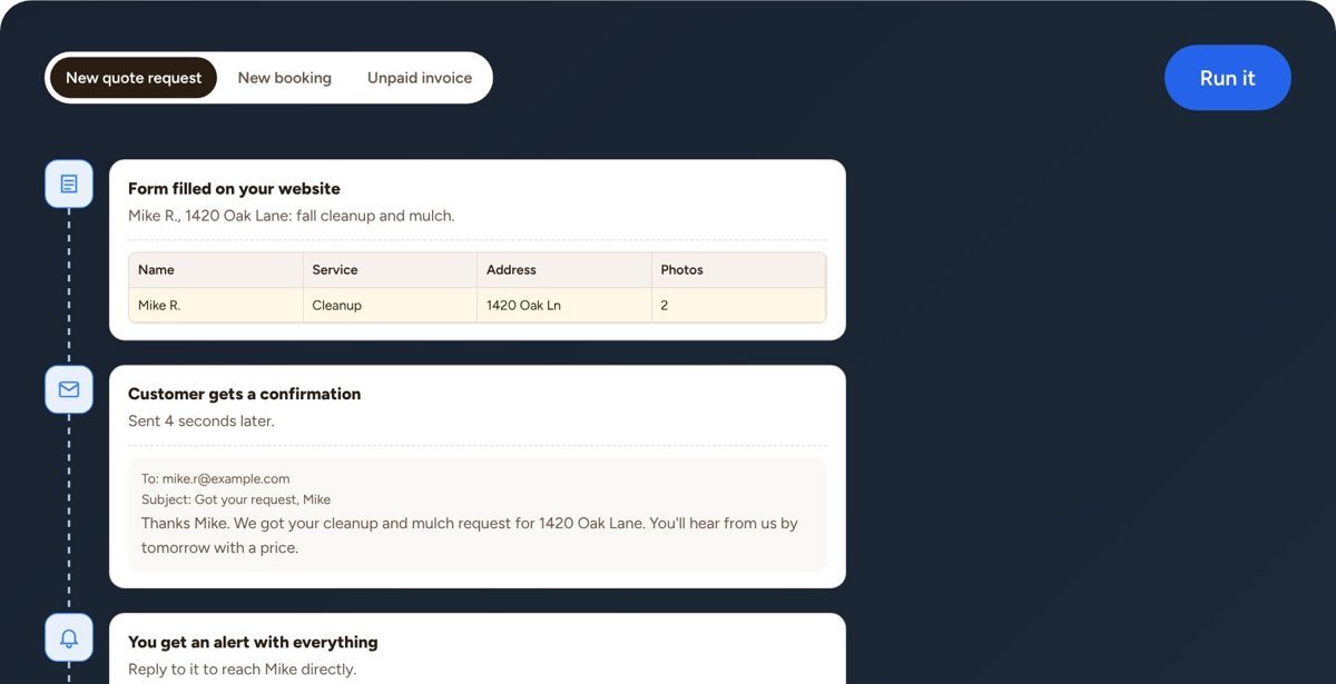 Screenshot: AI automations